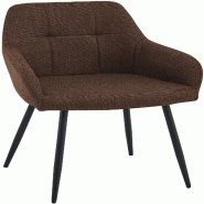 CLP Chaise de salle Ã  manger Fergus en tissu Tissu HBT: 85x57x60 cm Marron foncÃ© - marron textile 327929