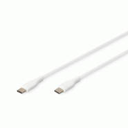 DIGITUS Câble de connexion USB-C en silicone, 1m, blanc, USB-C - USB-C, 1 m, blanc - blanc 4016032495802
