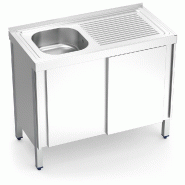 FRICOSMOS Evier avec portes coulissantes 1C,ED 1000x500x850 mm. Dimensions cuve 420x350x150 mm. - inox 051028OST
