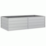 Helloshop26 - Jardinière bac lit surélevé plantes fleurs terrasse jardin de jardin 160 x 80 x 45 cm acier galvanisé argenté Argent 02_0039383 - 3 Helloshop26 - Jardinière bac lit surélevé plantes fleurs terrasse jardin de jardin 160 x 80 x 45 cm acier galvanisé argenté Argent 02_0039383 - 3