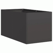 Helloshop26 - Jardinière rectangulaire moderne pour jardin balcon 40 x 80 x 40 cm avec fond ouvert en acier laminé à froid noir 02_0051518 - vert a