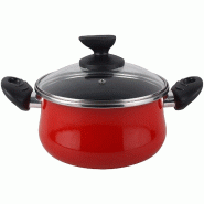 Magefesa Praga - Marmite 16 cm en acier émaillé vitrifié compatible induction - rouge acier MG035