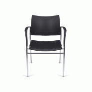 Chaise d'accueil plastique pas cher pieds chromés Chaise d'accueil plastique pas cher pieds chromés
