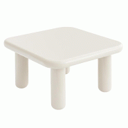Oviala Business Table basse carrée 75 cm en MDF effet laqué blanc - blanc 114298