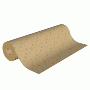 Papier cadeau kraft brun "Flocons" bleu metalisé en 0,70x50m
