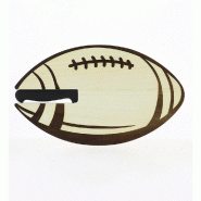 Planche à découper bois décor rugby avec couteau "Knife" 28x17x1,2cm - par 60