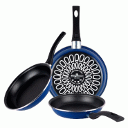 Set de 3 Poêles (18/20/24cm) Magefesa Paula en Acier Émaillé Couleur Bleue - acier MG121