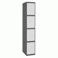 SimonRack Vestiaire Métallique 4 Portes avec Clé, 1800x400x500 mm, Anthracite/Blanc - Simonlocker - noir métal 8425437105944