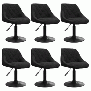 VidaXL Chaises pivotantes à manger lot de 6 noir velours Modèle Liberté - 3088799