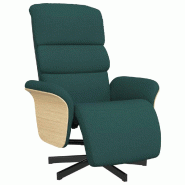 VidaXL Fauteuil inclinable avec repose-pieds vert foncé tissu Modèle Uvior - 356605