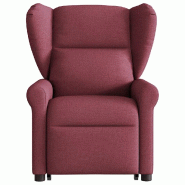 VidaXL Fauteuil inclinable de massage électrique Rouge bordeaux Tissu Modèle Tervanelis - 3303407