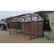 Abri bus / structure en bois / bardage en bois / avec banquette / 220 x 125 cm_1