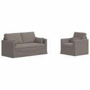 Canapé 2 pcs Taupe 158 x 78 x 80 cm tissu Modèle Apex Marine Élite - Matériau naturel 8721364374287