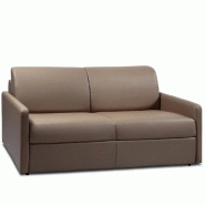 CANAPÉ EXPRESS SUN EDITION CUIR ET PU CAYENNE TAUPE140 CM MATELAS 16 CM