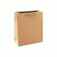 Clairefontaine Lot de 6 Sac cadeau Nature, format 21,5x10,2x25,3 cm, en kraft brut 210 g/m², poignées torsadées - 5033601514336