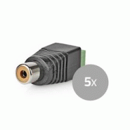 Connecteur De Sécurité Cctv  5x  Câble à 2 Fils Vers Connecteur Female Rca Usage Non Intensif Nedis - 3665476007990