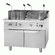 Cuiseur à pâtes gaz 2 cuves 35+35 L, paniers inclus, piézo, robinet remplissage/vidange, LxPxH 80x90x114 cm, modèle AT9G8P-F - 4318