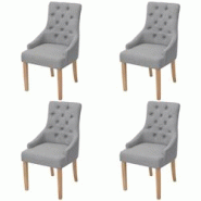 Décoshop26 - Lot de 4 chaises de salle à manger design et confortable cuisine en tissu gris clair CDS021521 - gris 3000014251532 Décoshop26 - Lot de 4 chaises de salle à manger design et confortable cuisine en tissu gris clair CDS021521 - gris 3000014251532