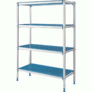 Diamond - Rayonnage linéaire en aluminium 4 niveaux "Modular Rack" - réf. RLA/074-4/EF - argenté inox AKS-RLA/074-4/EF