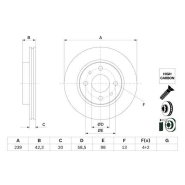 Disque de frein Bosch 0986479E34 - boîte de 2 disques ventilés pour montage avant Disque de frein Bosch 0986479E34 - boîte de 2 disques ventilés pour montage avant