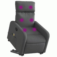 Fauteuil de massage inclinable Gris foncé Tissu Modèle Ierlonara - 8721012219380_0