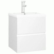 Helloshop26 - Armoire d'évier avec lavabo intégré rangement pratiques 41 x 38,5 x 45 cm en bois d'ingénierie blanc 02_0055090 - blanc Bois massif