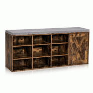 Helloshop26 - Banc à chaussures avec coussin rembourré 110,5 x 30 x 49 cm rangement flexible finition élégante en bois d'ingénierie 20_0010587 -