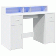 Helloshop26 - Bureau table poste de travail meuble d'ordinateur informatique étude avec lumières LED 120 x 55 x 91 cm bois 02_0023404 - 3000214305004 Helloshop26 - Bureau table poste de travail meuble d'ordinateur informatique étude avec lumières LED 120 x 55 x 91 cm bois 02_0023404 - 3000214305004