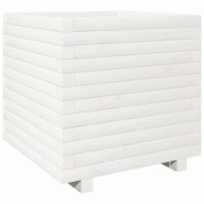 Helloshop26 - Jardinière bac lit surélevé plantes fleurs terrasse jardin 50 x 50 x 49,5 cm bois de pin massif blanc 02_0037648 - 3000214268736