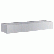 Helloshop26 - Jardinière rectangulaire décorative jardin balcon 280 x 80 x 40 cm en acier galvanisé gris 02_0051547 - gris acier 3000236973496