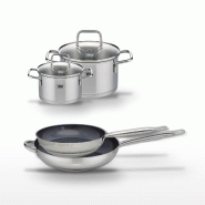 Lot 2 Poêles 28/32cm Elo Profi Therm Platinum et 2 Faitouts 12/16cm Elo - gris inox 3176239953008