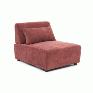 Oviala Business Fauteuil pour canapé modulable dossier ajustable 85 cm rouge brûlé - rouge polyester 115453