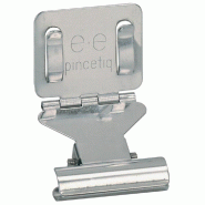 Porte-étiquette Pinc'etiq 3.5x4x5.5cm - sachet de 10 - Agréé contact alimentaire - Pince inox inclinable