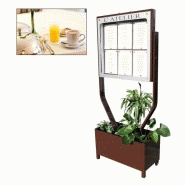 Porte menu exterieur pied jardiniere double face lumineux provence jurine_0