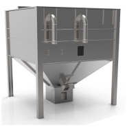 Silo de stockage carré Biomass Silo Systems, conçu pour le stockage des granulés de bois en extérieur - Capacité 3 tonnes
