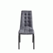 SIT Möbel Chaises de salle à manger, lot de 2|Assise et dossier rembourrés|Revêtement en tissu gris clair|Pieds en acier noir|L42xP58,5xH103cm - m SIT Möbel Chaises de salle à manger, lot de 2|Assise et dossier rembourrés|Revêtement en tissu gris clair|Pieds en acier noir|L42xP58,5xH103cm - m