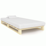 VidaXL Cadre de lit de palette sans matelas bois massif pin 100x200 cm Modèle Uermonis - 285235