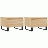 VidaXL Tables basses 2 pcs chêne sonoma 50x46x35 cm bois d'ingénierie Modèle Nova Contemporain - 830883
