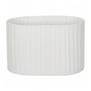 Abat-jour oval ribbon wrapped white - 7796