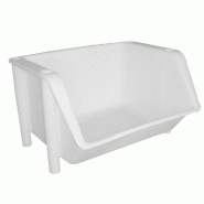 Bac distribution blanc - 52.5x42.5x31.5 cm - contact alimentaire - fabriqué en France