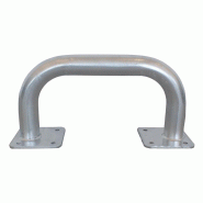 Barrière acier galvanisé Ø 60 mm à platine - finition grise, protection renforcée zones industrielles - 500