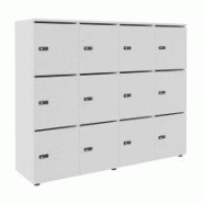 Casier flexycaz 12 cases blanc 4 x 3 cases L 160 x P 42 x H 131,4 +pass -12 portes individuelles - Blanc