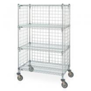 Chariot à linge modulaire et résistant - 8 à 32 casiers - Acier chromé - Weppes Solutions_1