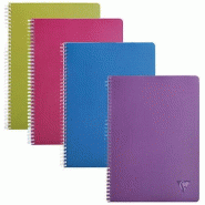 Clairefontaine Lot de 5 Cahier Linicolor Intensive A4, 180p./90 feuilles 90 g/m² reliure intégrale, couv. Polypro assortis, quadrillé 5x5 - multico
