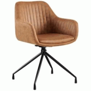 CLP Chaise de salle à manger Welby Marron clair/Similicuir vintage - marron polyester 324951 CLP Chaise de salle à manger Welby Marron clair/Similicuir vintage - marron polyester 324951