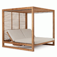 Daybed avec tablette Honolulu en teck normes FSC 200 x 210 x 200 cm