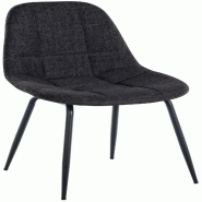 Décoshop26 - Chaise de salle à manger x1 surpiqûres décoratives en tissu noir piètement en métal 10_0007418 - noir métal 3000266098381