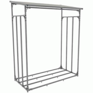 Décoshop26 - Range-bûches étagère support bois de cheminée 165x130 cm en aluminium laqué anthracite 10_0003583 - 3000251660357 Décoshop26 - Range-bûches étagère support bois de cheminée 165x130 cm en aluminium laqué anthracite 10_0003583 - 3000251660357