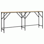 Décoshop26 - Table d'appoint design industriel 180 x 29 x 75 cm bois d'ingénierie couleur chêne et métal DEC031939 - métal 3000258723741