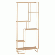 Etagère metal rose pastel 5 niveaux asymetriques L76xP30xH178 cm